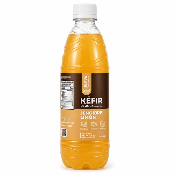 ELEVA CULTIVA VIDA – KÉFIR DE AGUA PROBIÓTICA (Sabor: JENGIBRE LIMÓN)