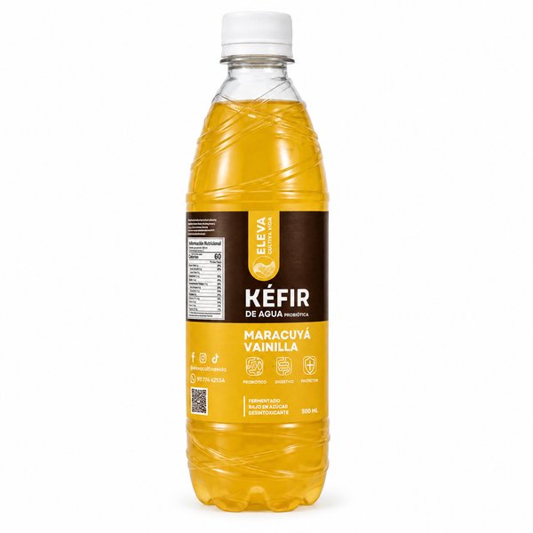 ELEVA CULTIVA VIDA – KÉFIR DE AGUA PROBIÓTICA (Sabor: MARACUYÁ VAINILLA)