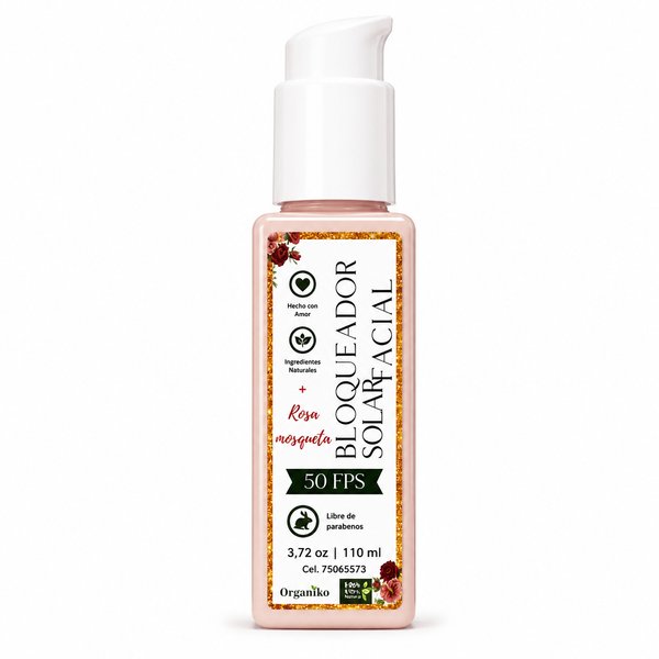 Organiko – Bloqueador Solar Facial (50 FPS + Rosa mosqueta)