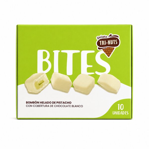 Gelato TRI-NUTS – BITES (Bombón helado de pistacho con cobertura de chocolate blanco)