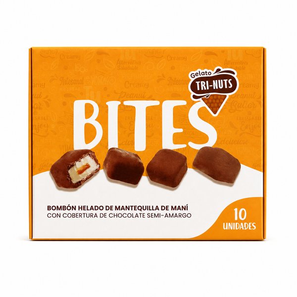 Gelato TRI-NUTS – BITES (Bombón helado de mantequilla de maní con cobertura de chocolate semi-amargo)