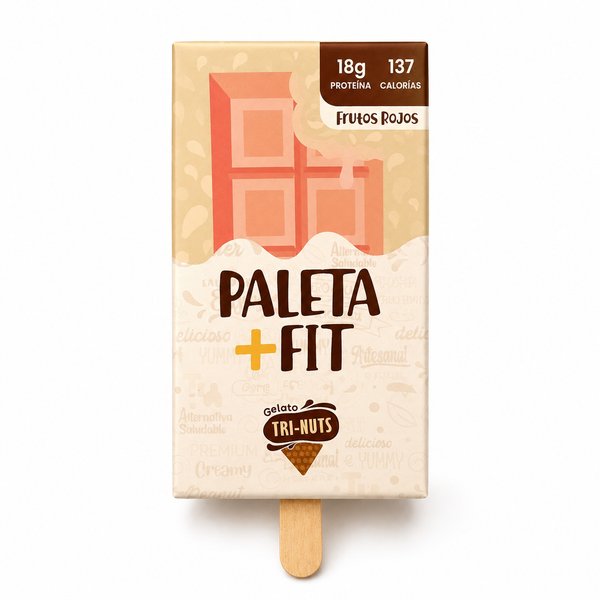 Gelato TRI-NUTS – PALETA +FIT (sabor Frutos Rojos)