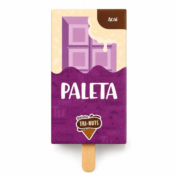 Gelato TRI-NUTS – PALETA (sabor Acaí / Açaí)