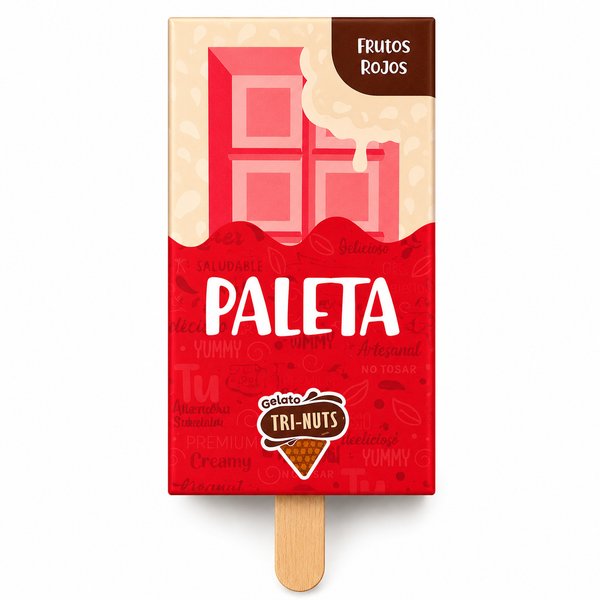 Gelato TRI-NUTS – PALETA (sabor Frutos Rojos)