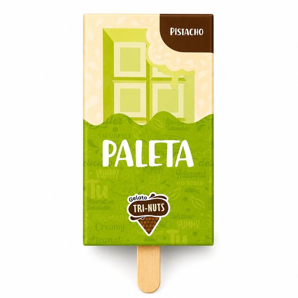 Gelato TRI-NUTS – PALETA (sabor Pistacho)