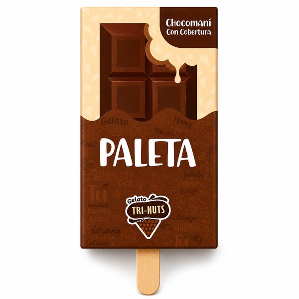 Gelato TRI-NUTS – PALETA (sabor Chocomaní Con Cobertura)