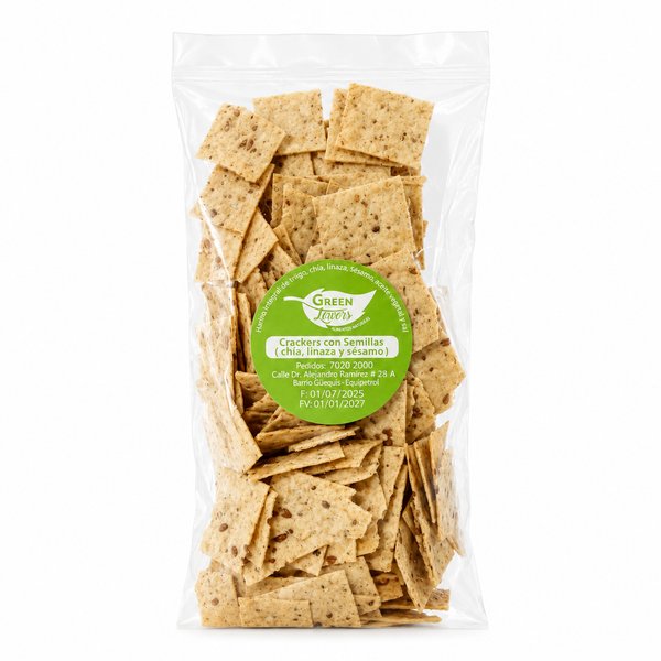 GREEN Flavors – Crackers con Semillas (chía, linaza y sésamo)