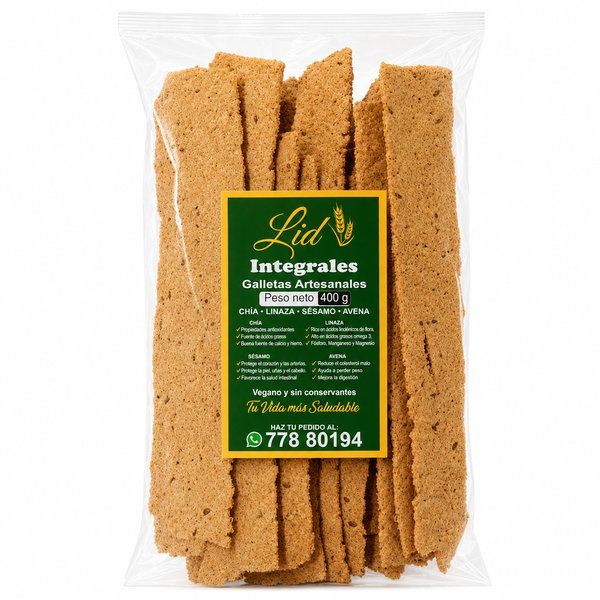Lid Integrales – Galletas Artesanales (Chía, Linaza, Sésamo, Avena / Vegano y sin conservantes)