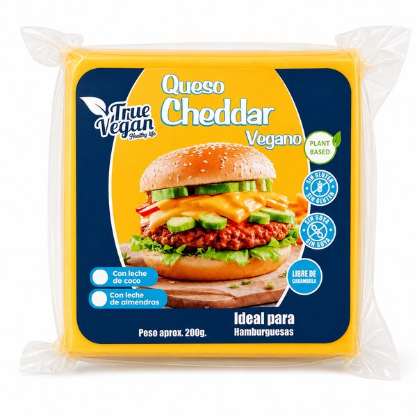True Vegan – Queso Cheddar Vegano.