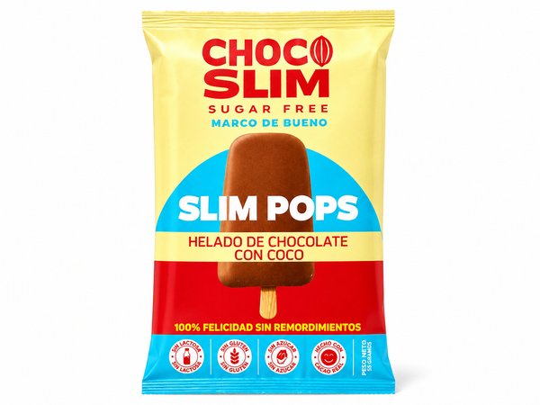 CHOCO SLIM SUGAR FREE – SLIM POPS (Marco de Bueno / Helado de Chocolate con Coco)
