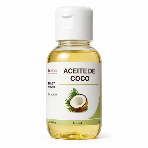 Jazmín Herbal Bio Cosmética – ACEITE DE COCO (Puro y Natural / Sin Azúcar)