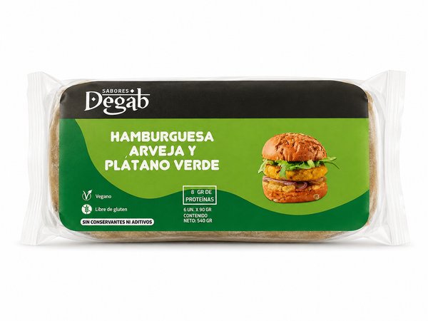 Sabores Degab – HAMBURGUESA ARVEJA Y PLÁTANO VERDE
