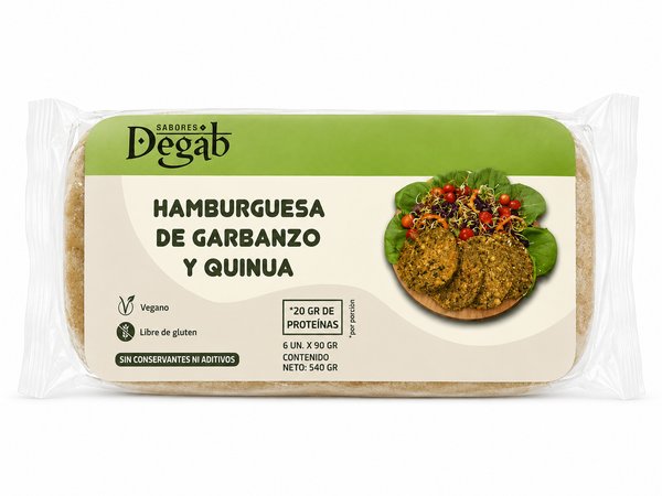 Sabores Degab – HAMBURGUESA DE GARBANZO Y QUINUA