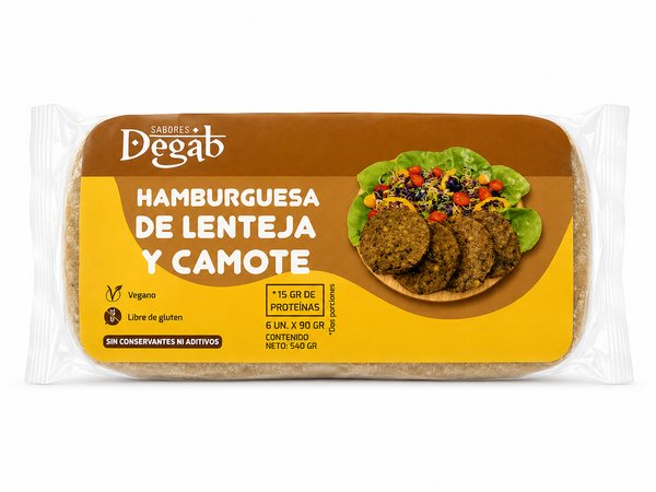 Sabores Degab – HAMBURGUESA DE LENTEJA Y CAMOTE