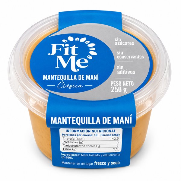 Fit Me – MANTEQUILLA DE MANÍ Clásica (sin azúcares, sin conservantes, sin aditivos)