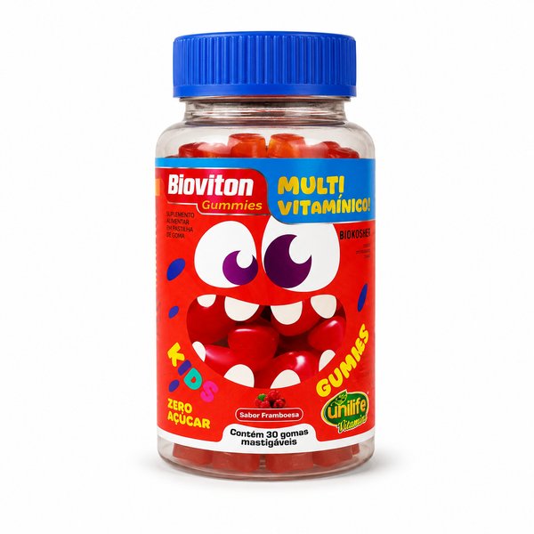 UNILIFE VITAMINS – BIOVITON GUMMIES MULTIVITAMÍNICO! KIDS (Sabor Framboesa)