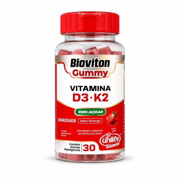 UNILIFE VITAMINS – BIOVITON GUMMY VITAMINA D3 + K2 (Sabor Morango)