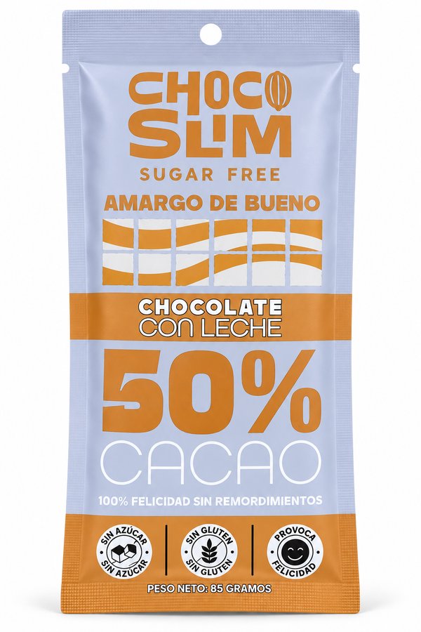 CHOCO SLIM SUGAR FREE – CHOCOLATE CON LECHE 50% CACAO (85GR)