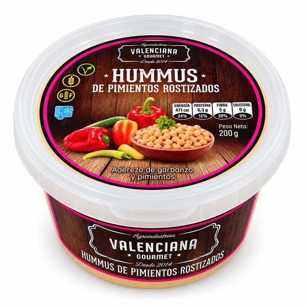 VALENCIANA GOURMET – HUMMUS DE PIMIENTOS ROSTIZADOS ( 200GR )