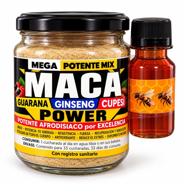 Mega Potente Mix Maca Power – Maca, Guaraná, Ginseng y Cupesí.