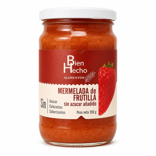 Bien Hecho Alimentos – Mermelada de Frutilla (Sin azúcar añadido)