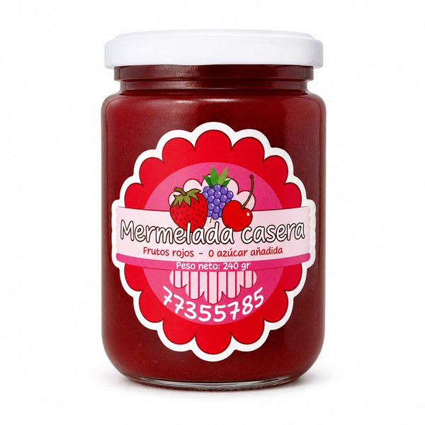 Mermelada casera – Frutos rojos (0 azúcar añadida)