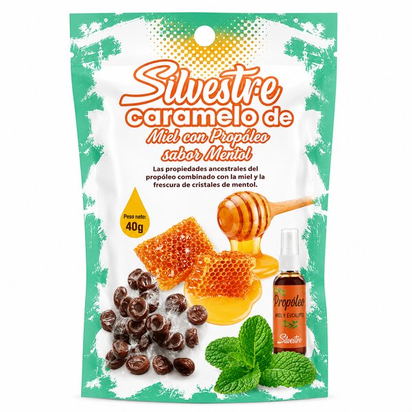 Silvestre – Caramelo de Miel con Propóleo sabor Mentol