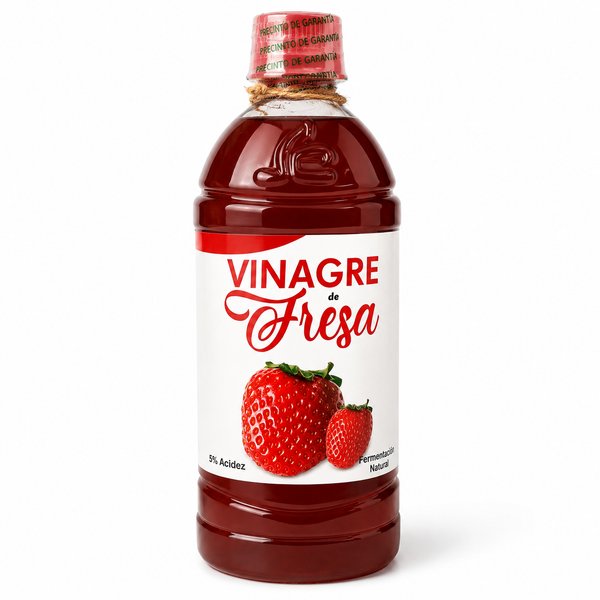 Vinagre de Fresa (Fermentación Natural - 5% Acidez)