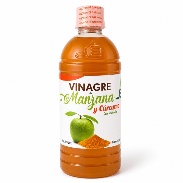 Vinagre de Manzana y Cúrcuma (Con la Madre - Fermentado - 5% Acidez)
