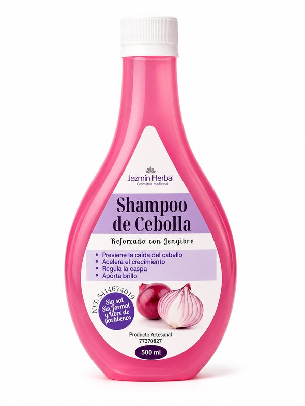 Jazmín Herbal Cosmética Medicinal – Shampoo de Cebolla (Reforzado con Jengibre)