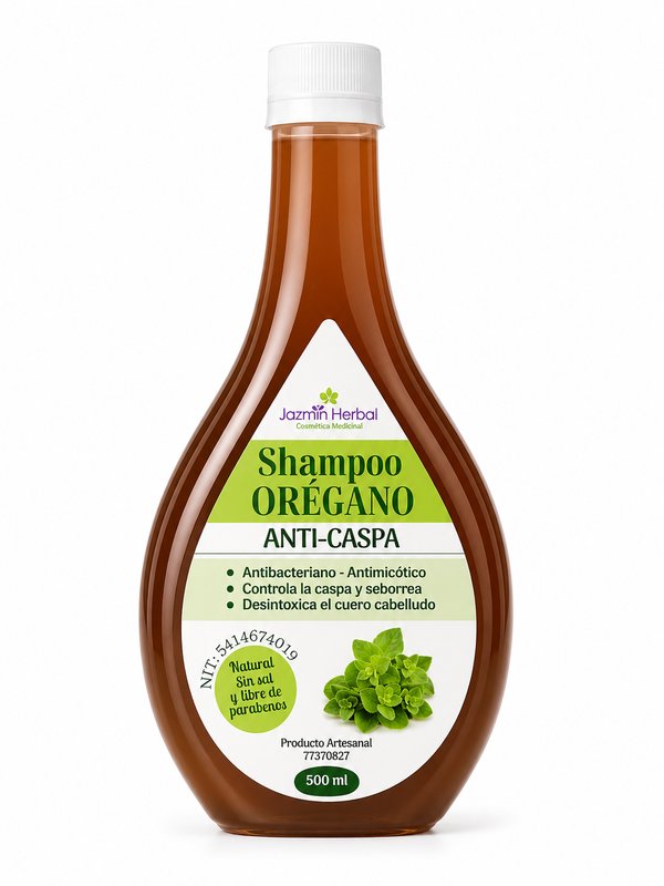 Jazmín Herbal Cosmética Medicinal – Shampoo Orégano Anti-Caspa