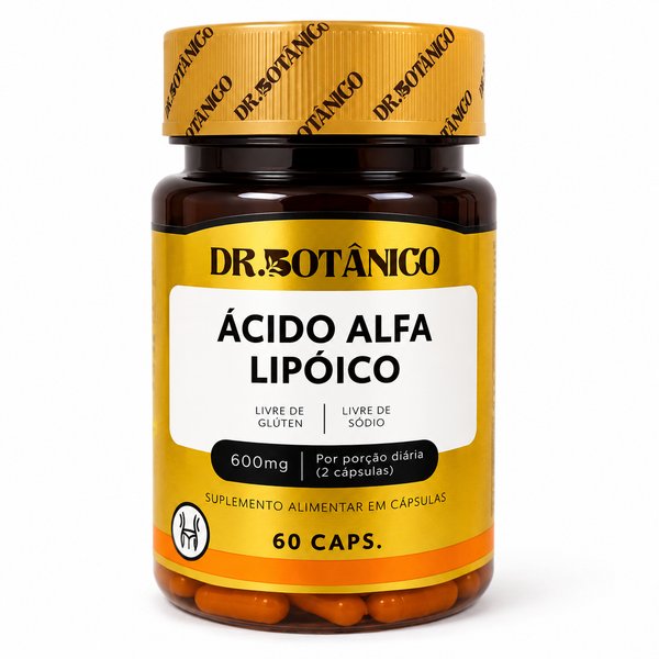Dr. Botânico – Ácido Alfa Lipóico (Livre de Glúten - Livre de Sódio - 600 mg por porção diária de 2 cápsulas)