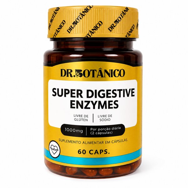 Dr. Botânico – Super Digestive Enzymes (Livre de Glúten - Livre de Sódio - 1000 mg por porção diária de 2 cápsulas)