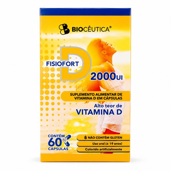 Biocêutica – Fisiofort D 2000 UI (Suplemento Alimentar de Vitamina D em Cápsulas - Alto Teor de Vitamina D)