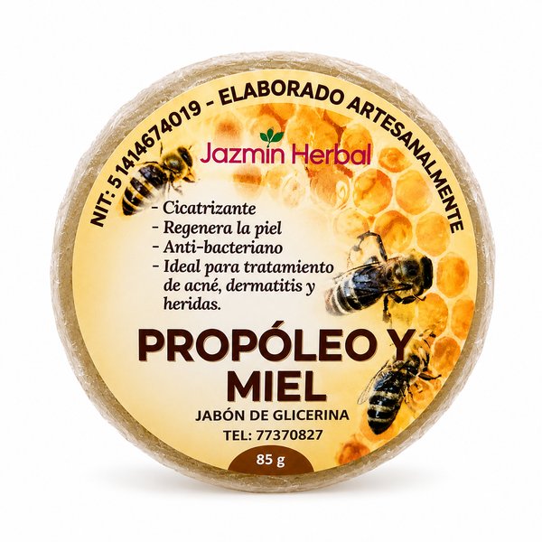 Jazmin Herbal – Propóleo y Miel (Jabón de Glicerina - Elaborado Artesanalmente)