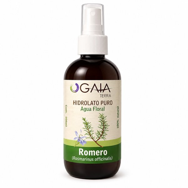 Gaia Terra – Hidrolato Puro / Agua Floral de Romero (Rosmarinus officinalis - 100% natural)