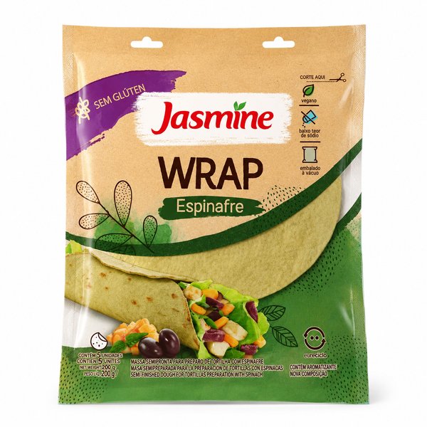 Jasmine – Wrap Espinafre (Sem Glúten)