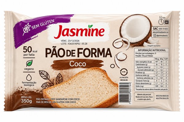 Jasmine – Pão de Forma Coco (Sem Glúten)