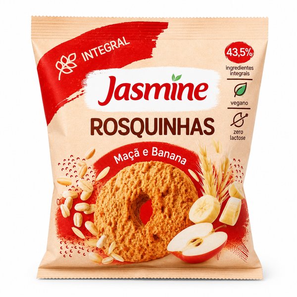 Jasmine Integral – Rosquinhas Maçã e Banana (Vegano, Zero Lactose)