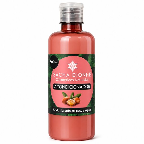 SACHA DIONNE Cosméticos Naturales – ACONDICIONADOR (Ácido hialurónico, coco y argán)