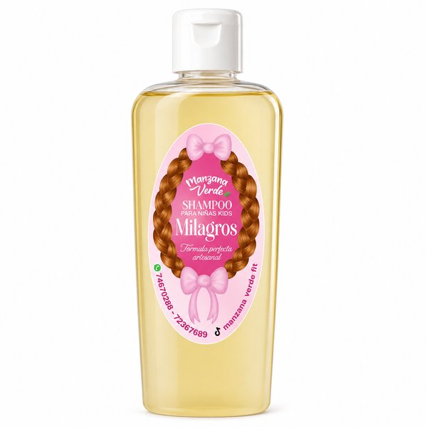 Manzana Verde – Shampoo Para Niñas Kids Milagros (Fórmula