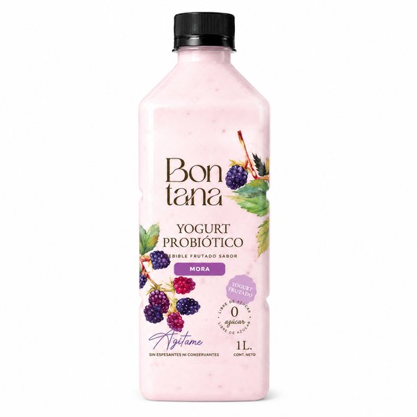 Bontana – YOGURT PROBIÓTICO Bebible Frutado Sabor Mora
