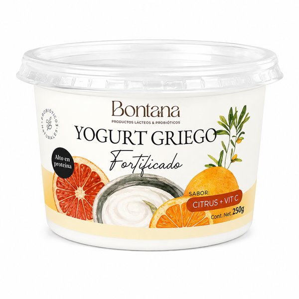 Bontana – YOGURT GRIEGO Fortificado (Sabor: CITRUS + VIT C)