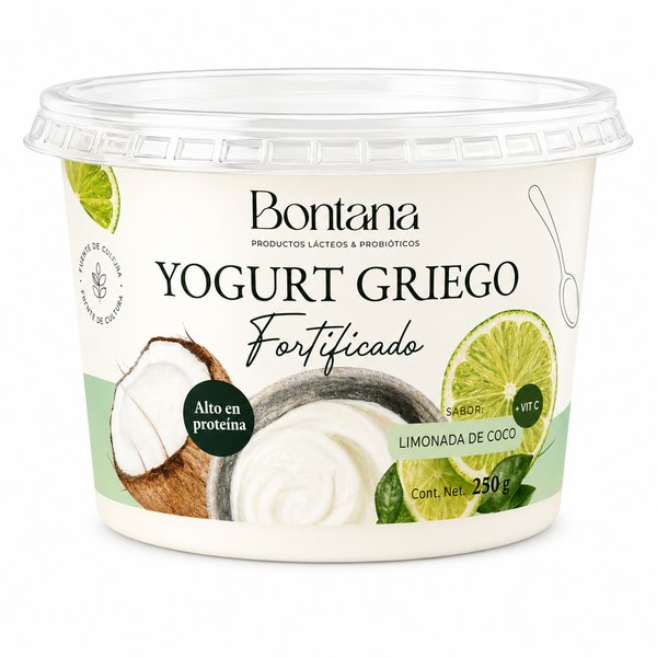 Bontana – YOGURT GRIEGO Fortificado (Sabor: LIMONADA DE COCO + VIT C)