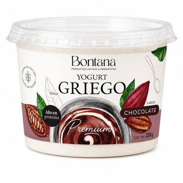 Bontana – YOGURT ESTILO GRIEGO Premium (Sabor: CHOCOLATE)
