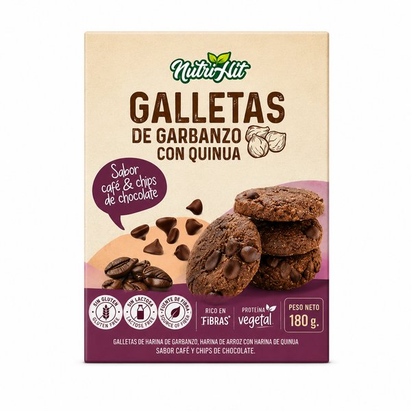Galletas Sabor Cafe y Chips de Chocolate sin Gluten.