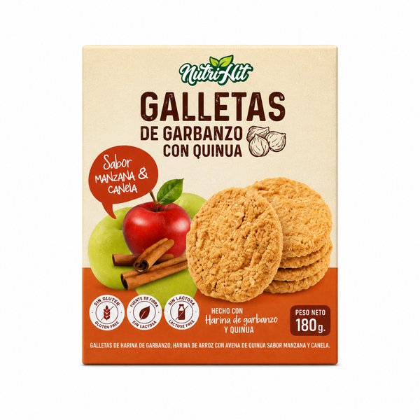 Galletas Sabor Manzana y Canela sin Gluten.