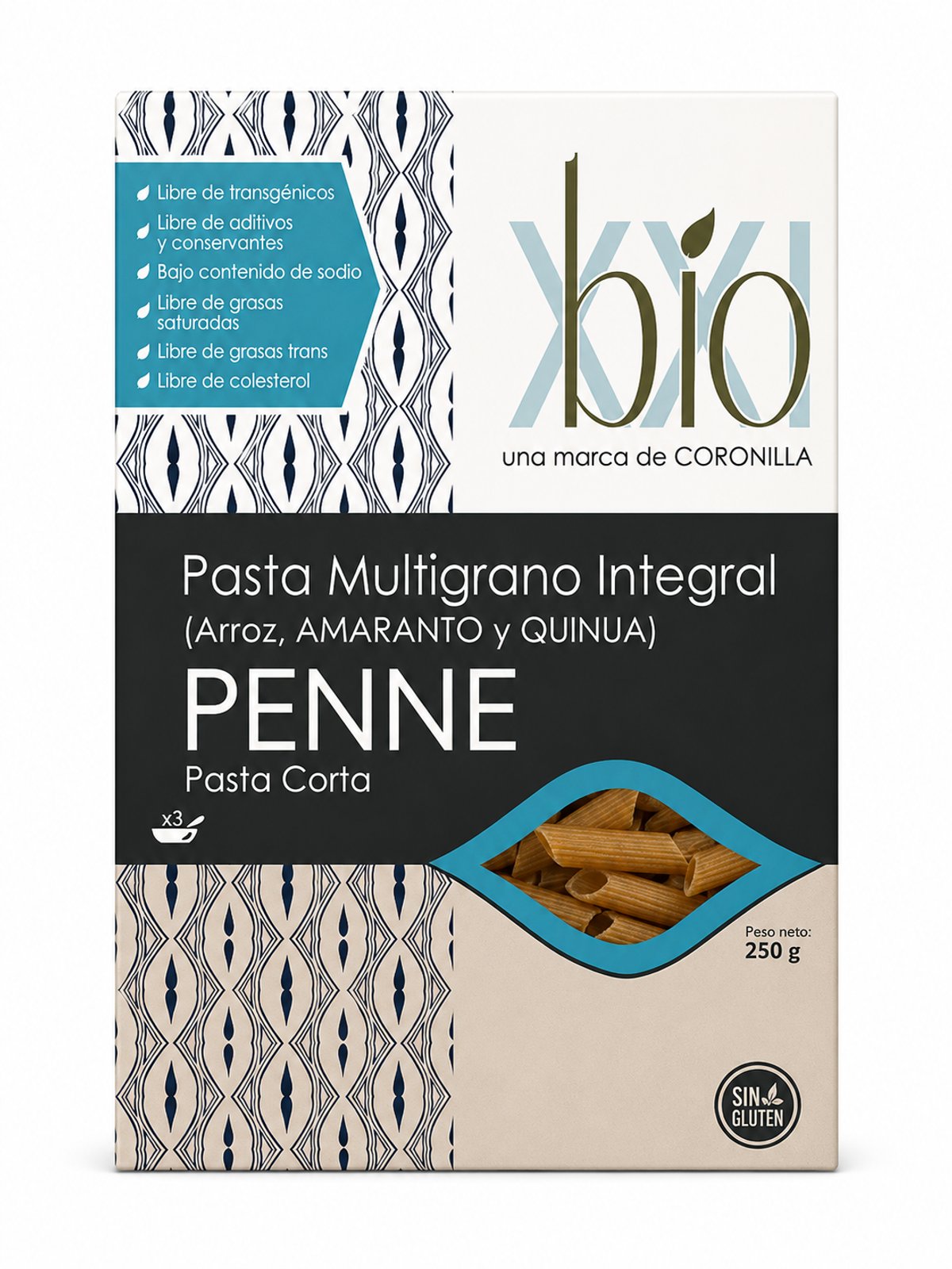 Pasta multigrano integral penne (Bio XXI) - Sin gluten