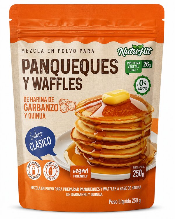 Premezcla para Panqueque y Waffles Sabor Original.