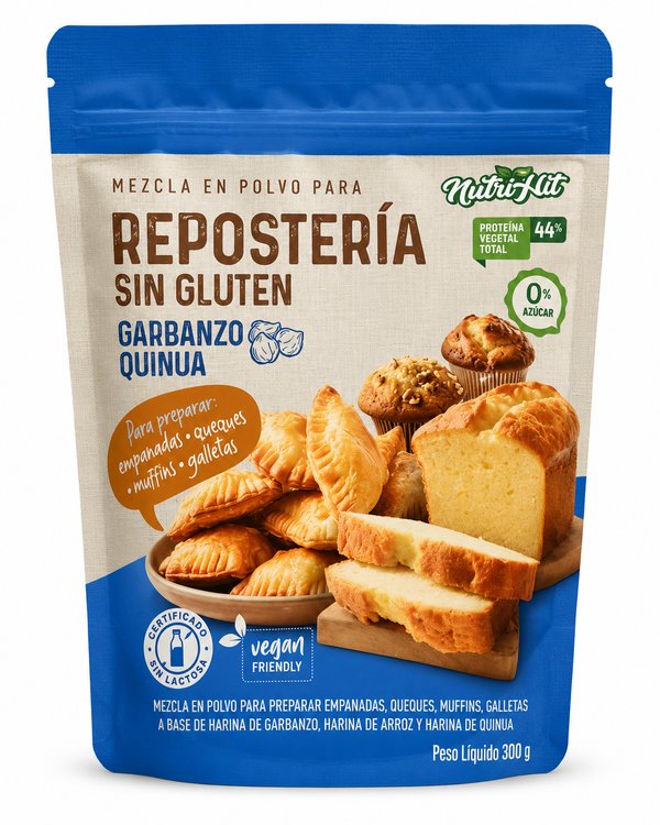 Premezcla repostera de Garbanzo y Quinoa 750g Nutrihit